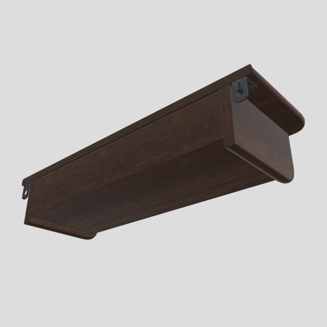 Wall Shelf 2 With Drawer Low-poly 3D model_9