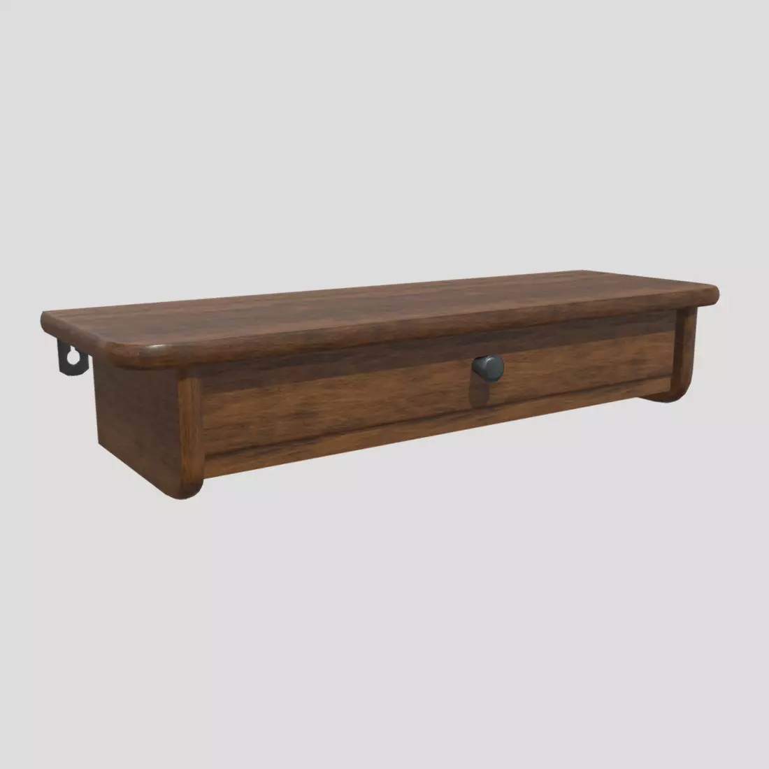 Wall Shelf 2 With Drawer Low-poly 3D model_0