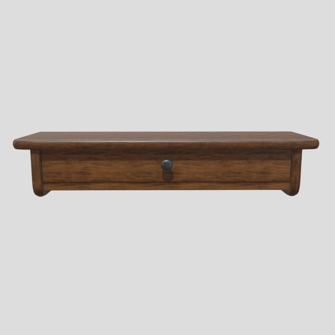 Wall Shelf 2 With Drawer Low-poly 3D model_3