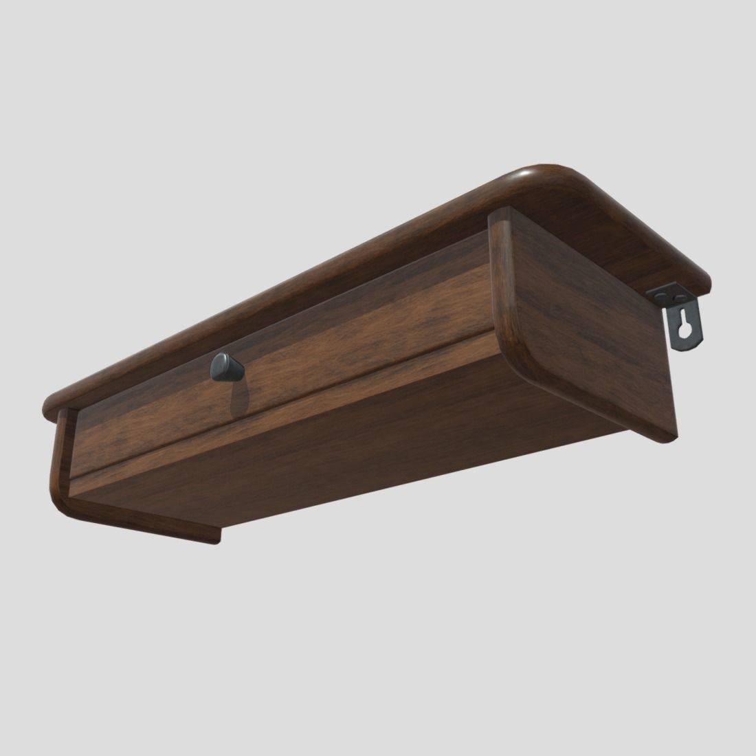 Wall Shelf 2 With Drawer Low-poly 3D model_11