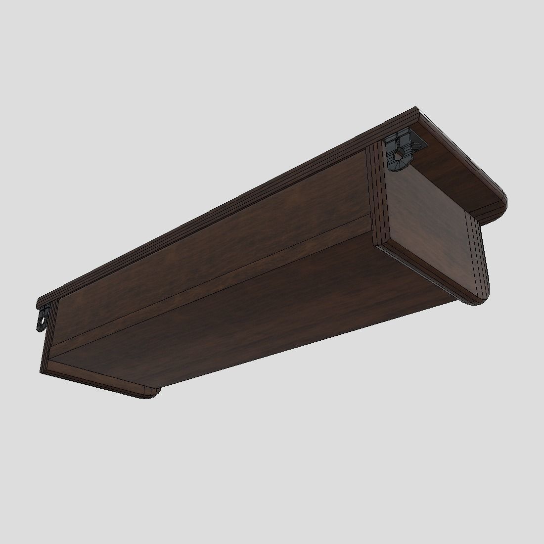 Wall Shelf 2 With Drawer Low-poly 3D model_10