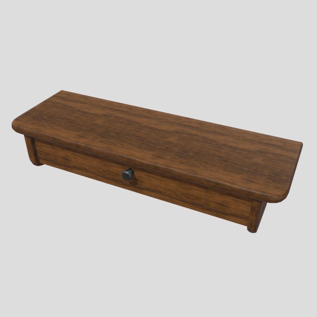 Wall Shelf 2 With Drawer Low-poly 3D model_5