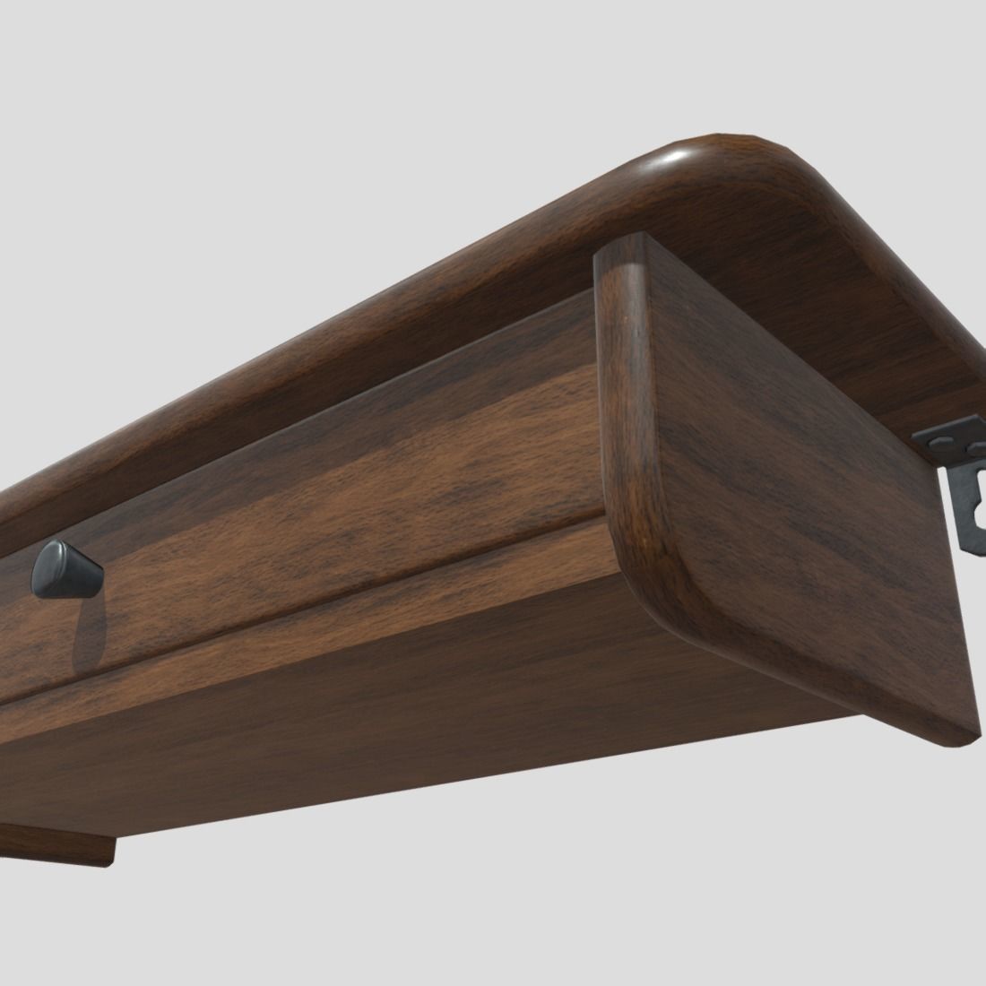 Wall Shelf 2 With Drawer Low-poly 3D model_13