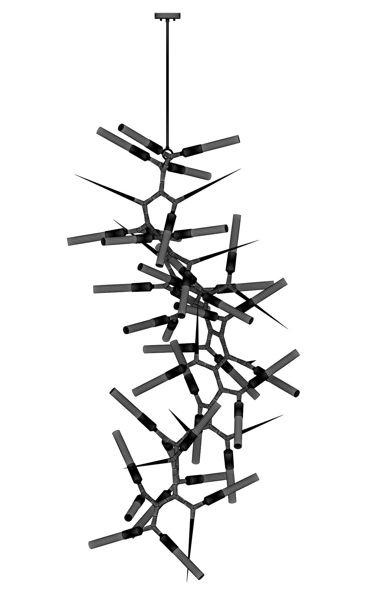Shard chandelier - Luxxu style 3D model_6