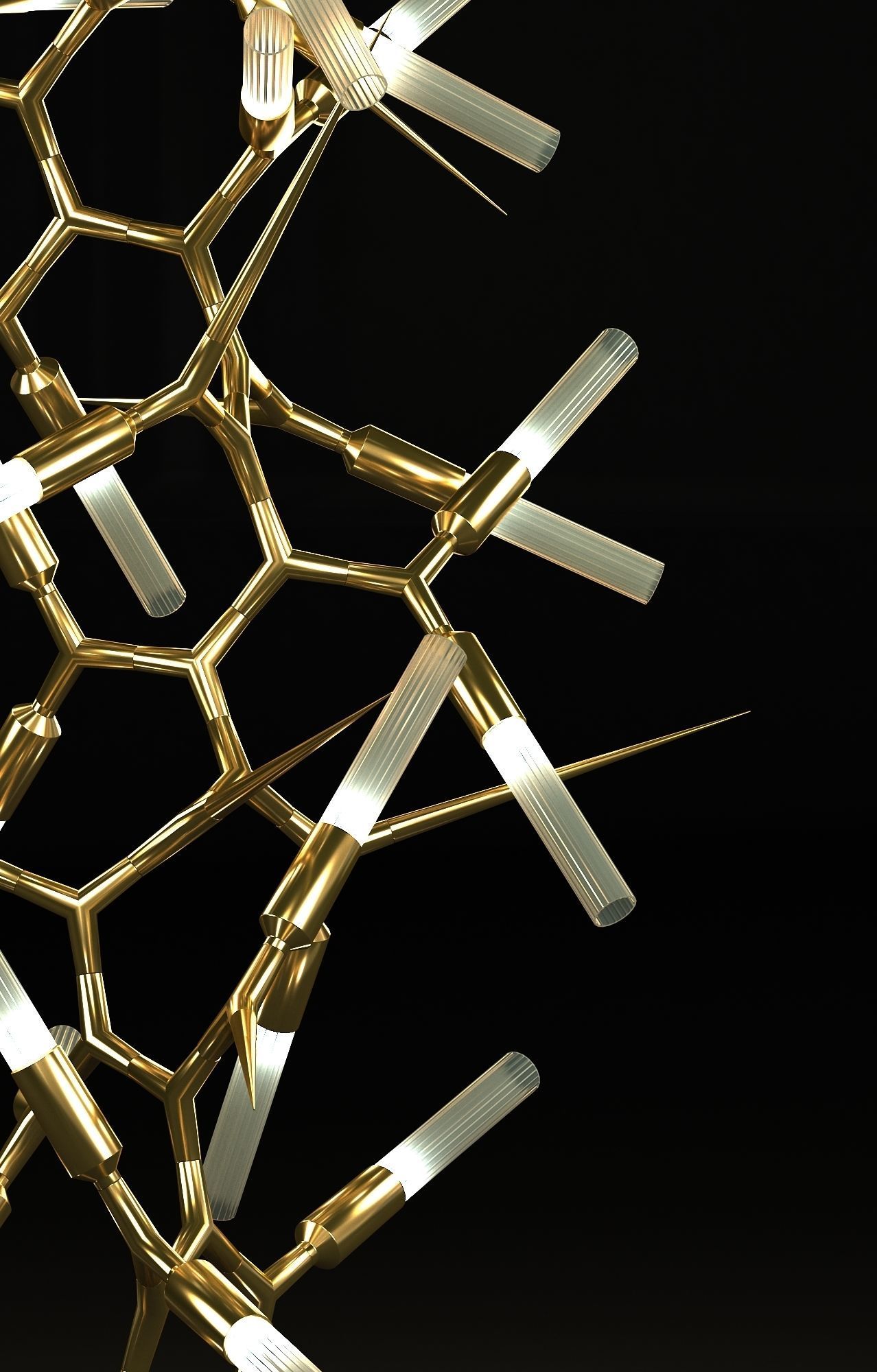 Shard chandelier - Luxxu style 3D model_3