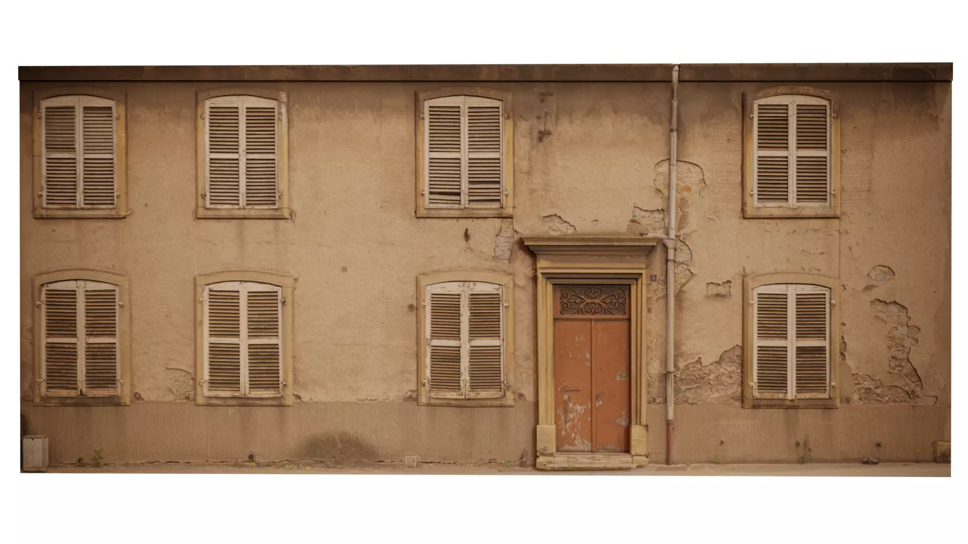 Derelict Wall-8 Low-poly 3D model