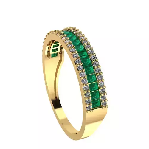center chain baguette ring 3D print model