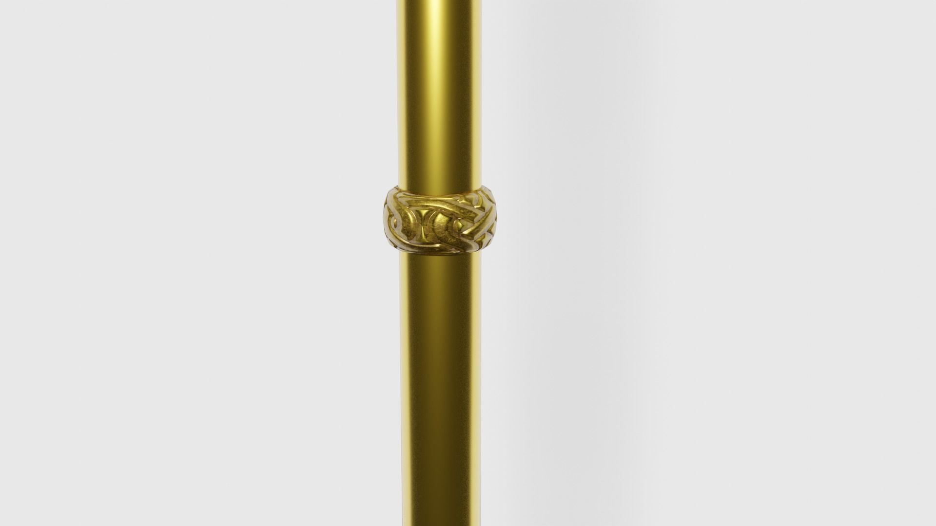 Golden Trident Low-poly 3D model_4