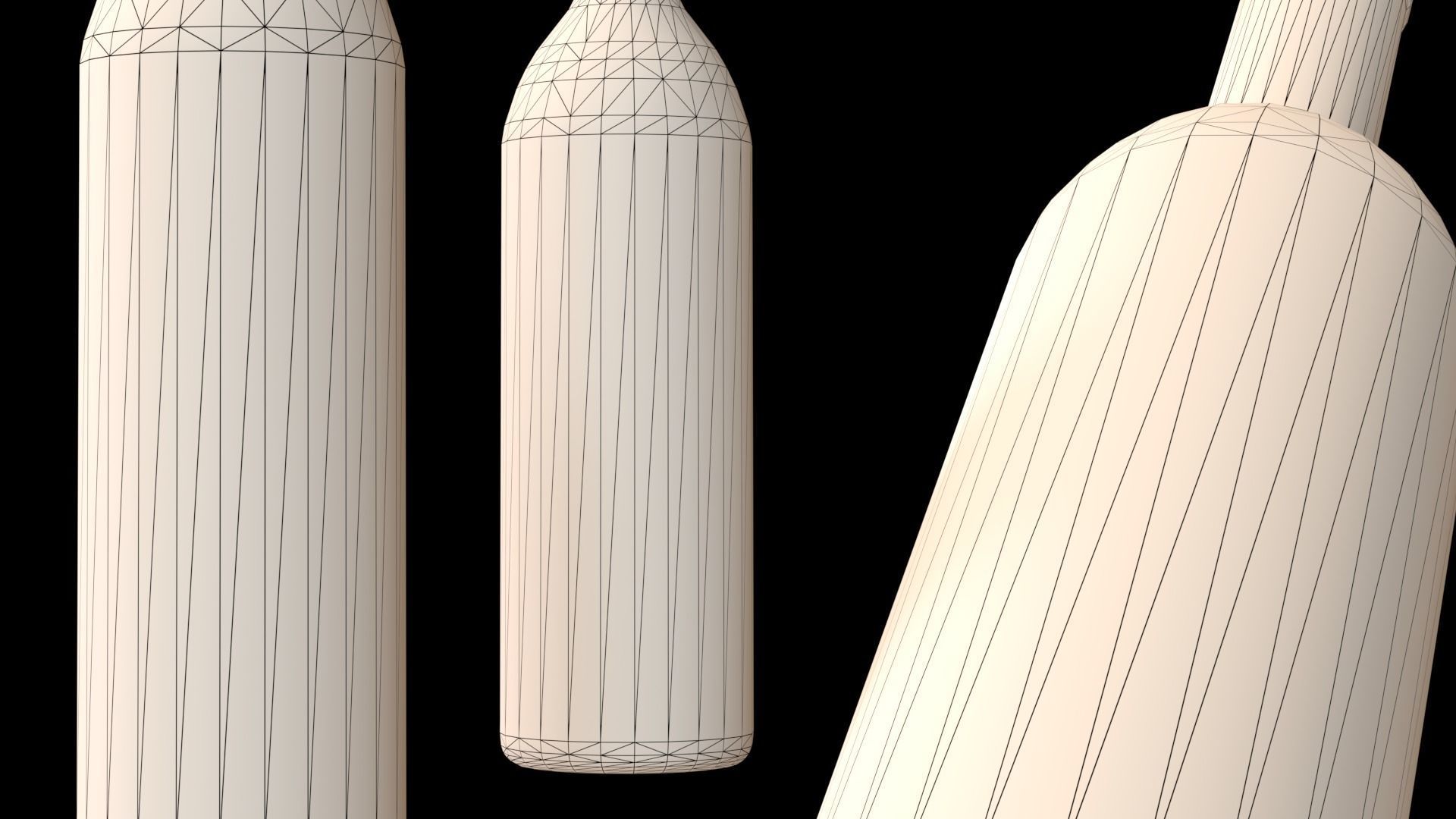 Red wine bottle Low-poly 3D model_3