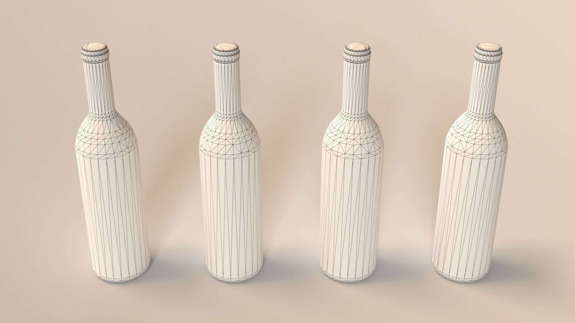 Red wine bottle Low-poly 3D model_4