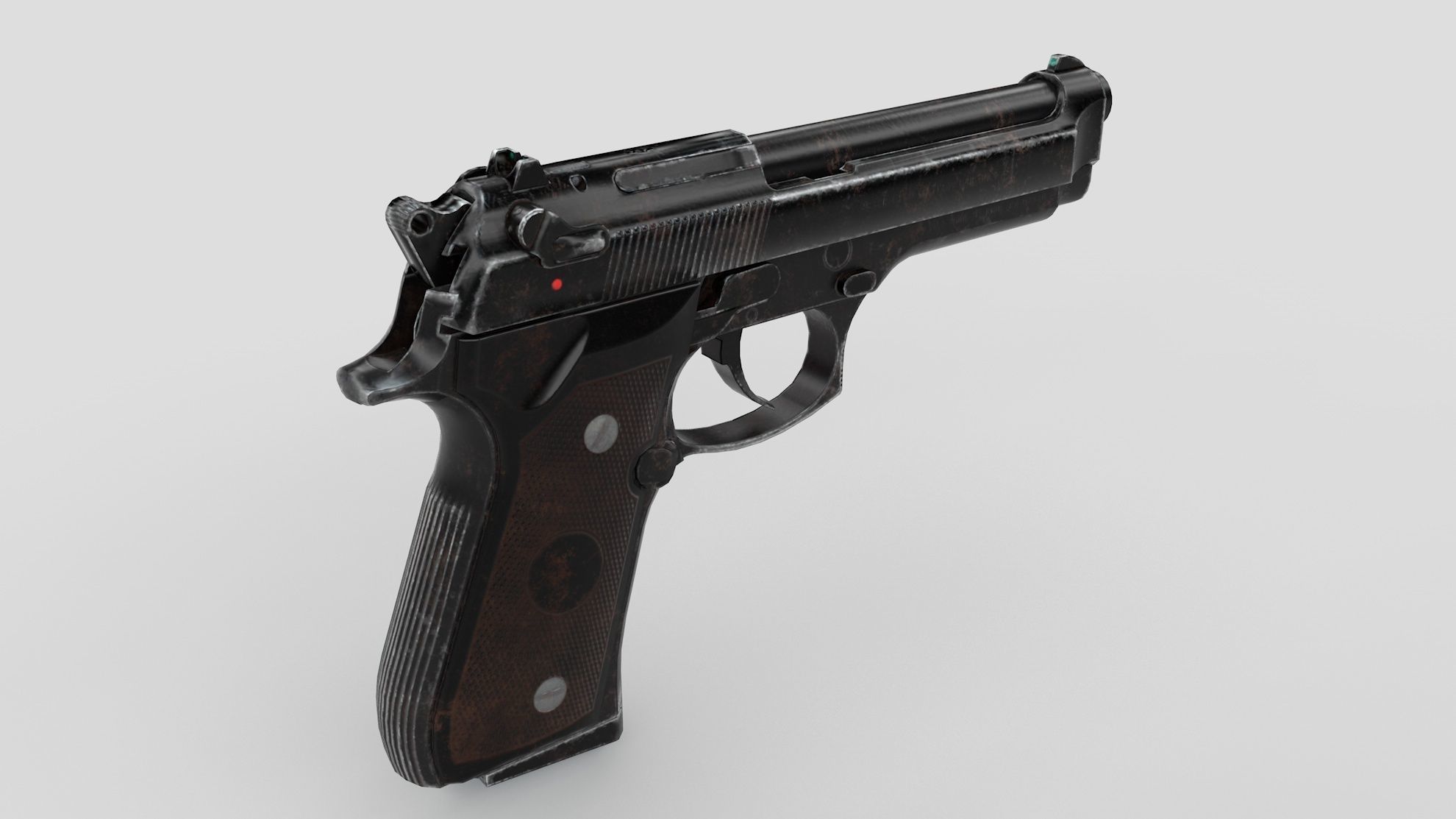 Beretta M9 Low-poly 3D model_2
