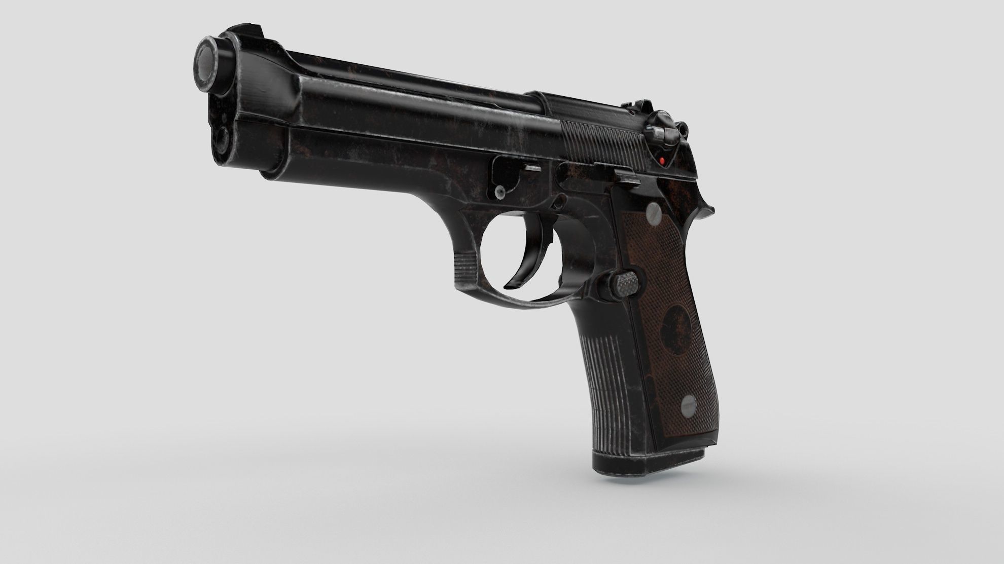 Beretta M9 Low-poly 3D model_3
