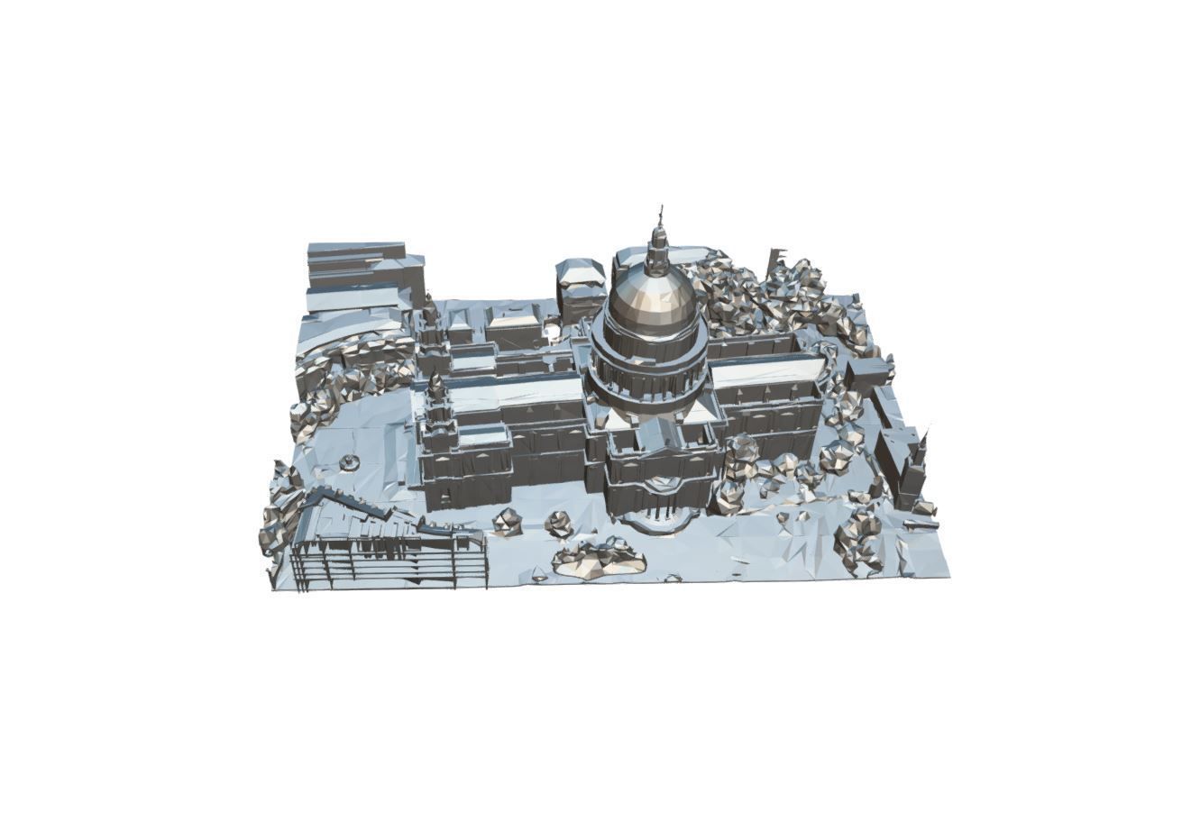 St Pauls Cathedral Low-poly 3D model_8