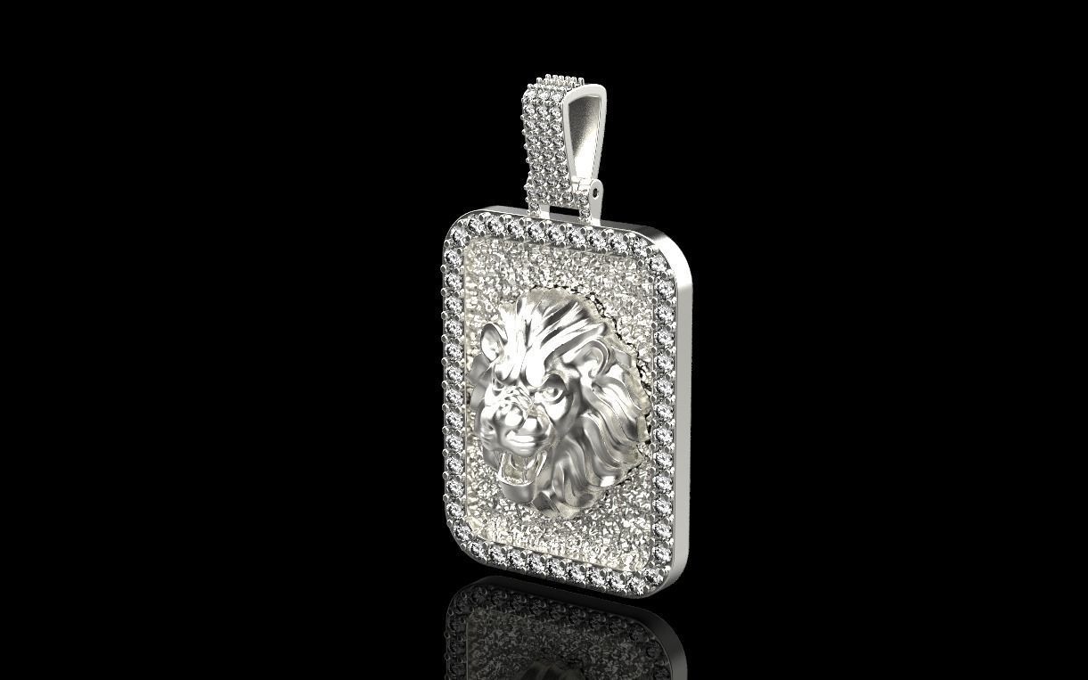 pendant with a lion 3D print model_19