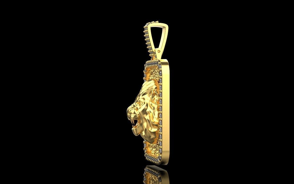 pendant with a lion 3D print model_11