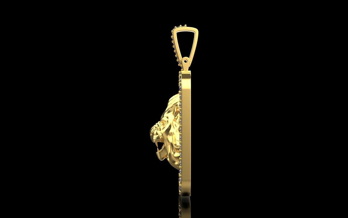 pendant with a lion 3D print model_12