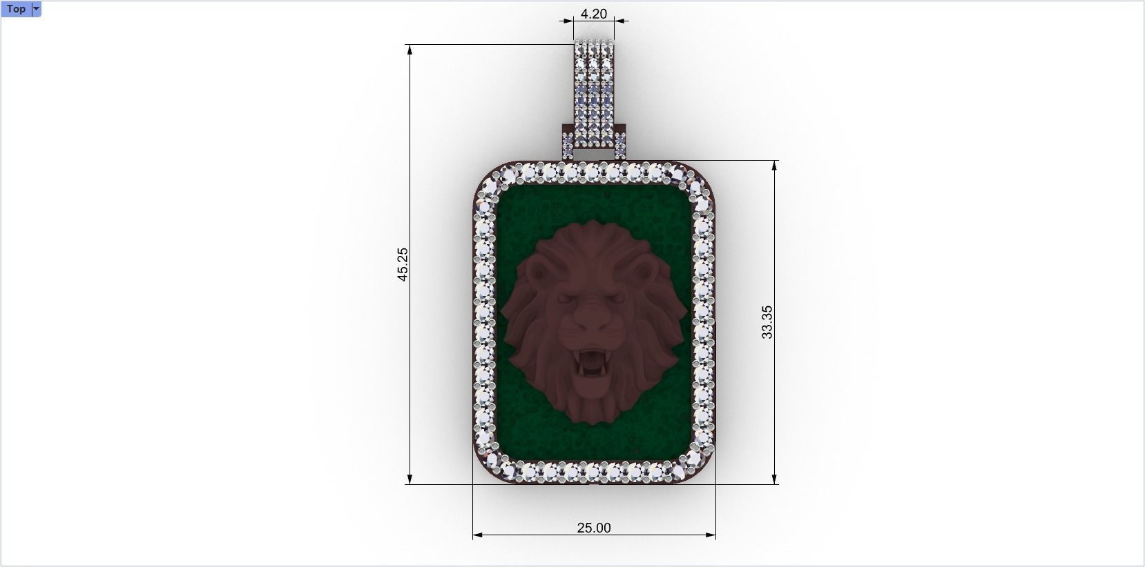 pendant with a lion 3D print model_1