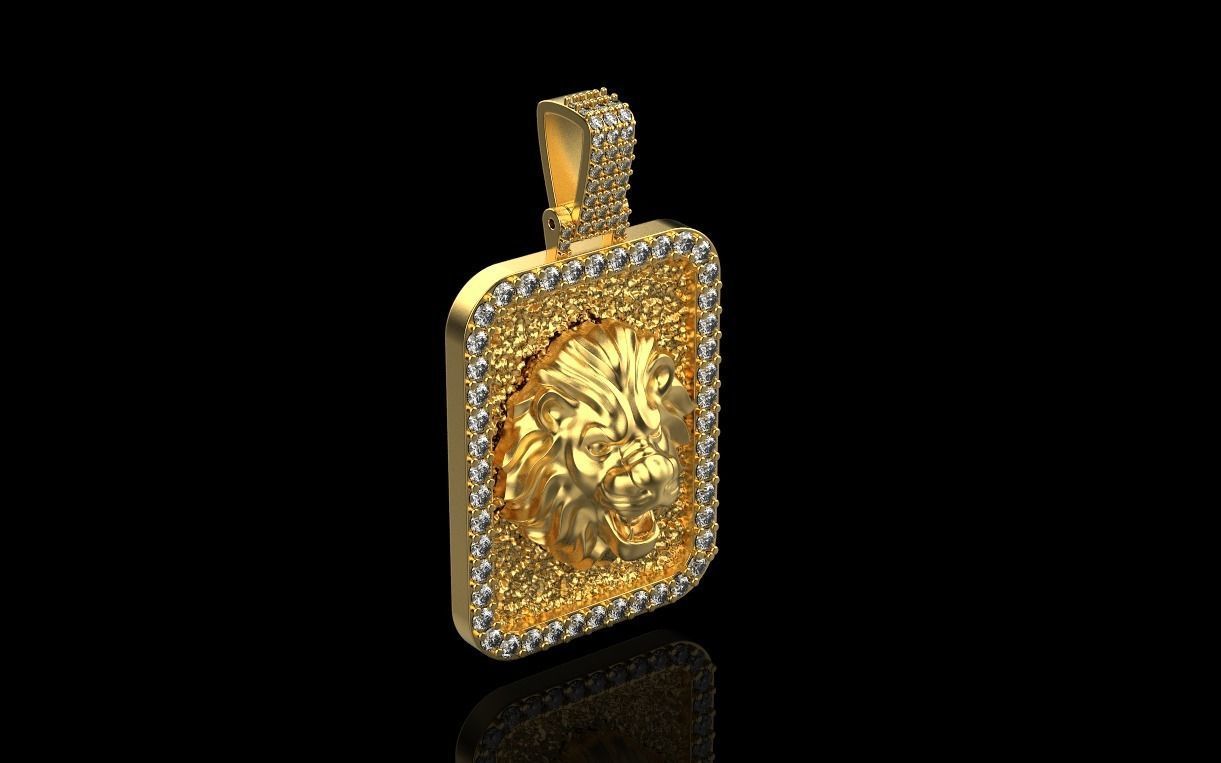 pendant with a lion 3D print model_7