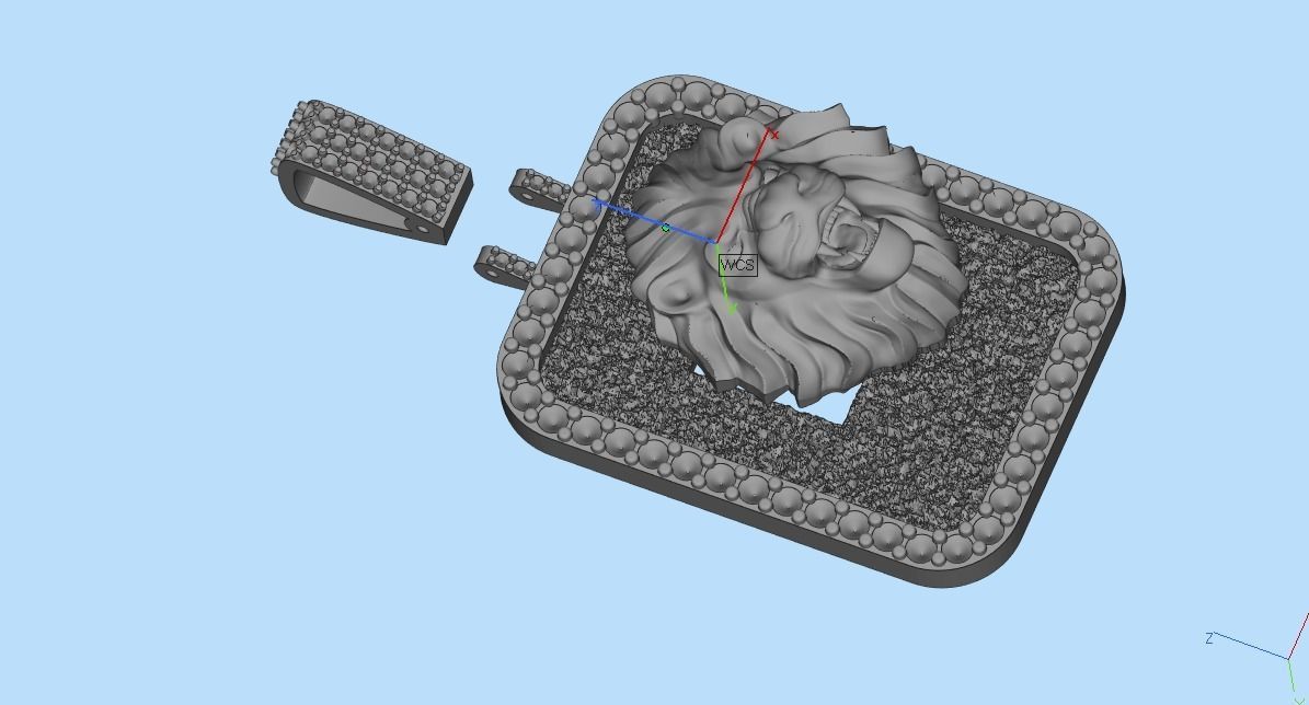 pendant with a lion 3D print model_56