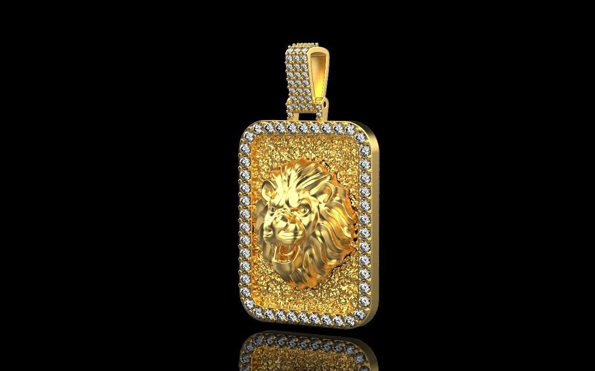 pendant with a lion 3D print model_10
