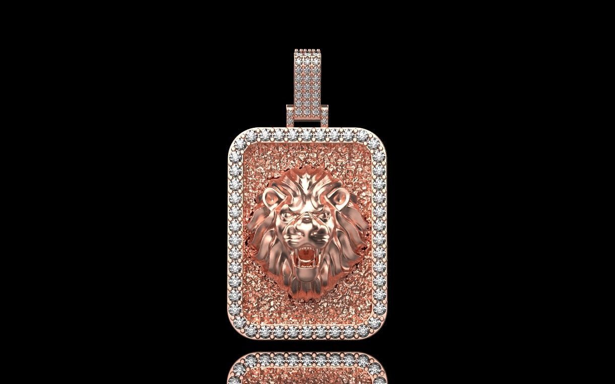 pendant with a lion 3D print model_45