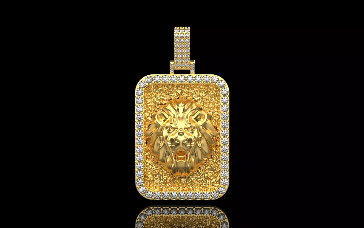 pendant with a lion 3D print model_0