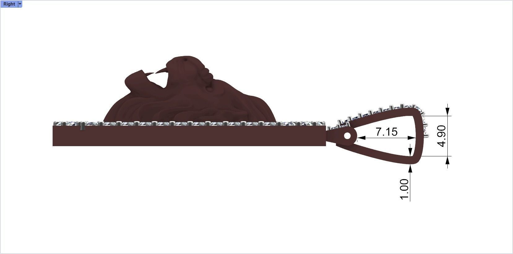 pendant with a lion 3D print model_3