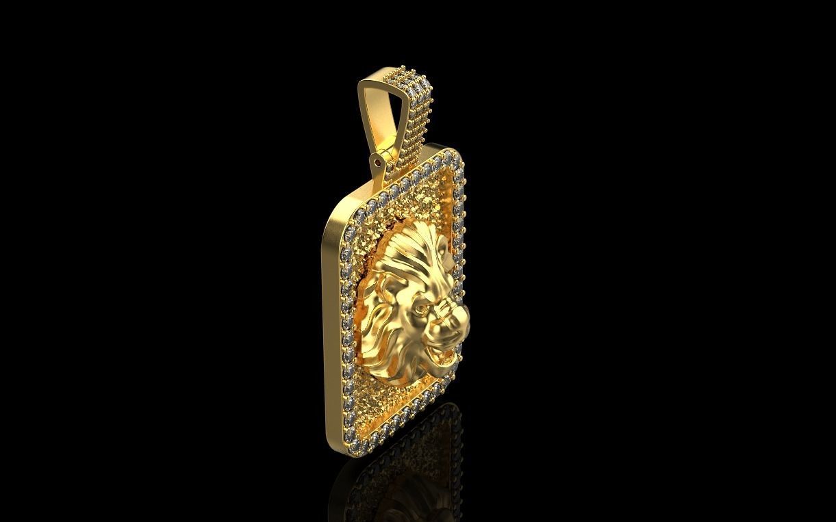 pendant with a lion 3D print model_15