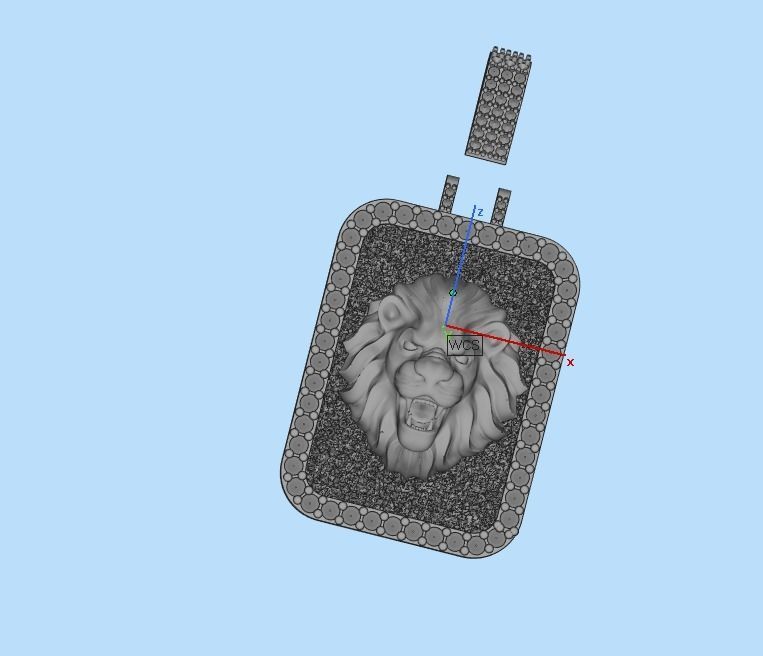 pendant with a lion 3D print model_43