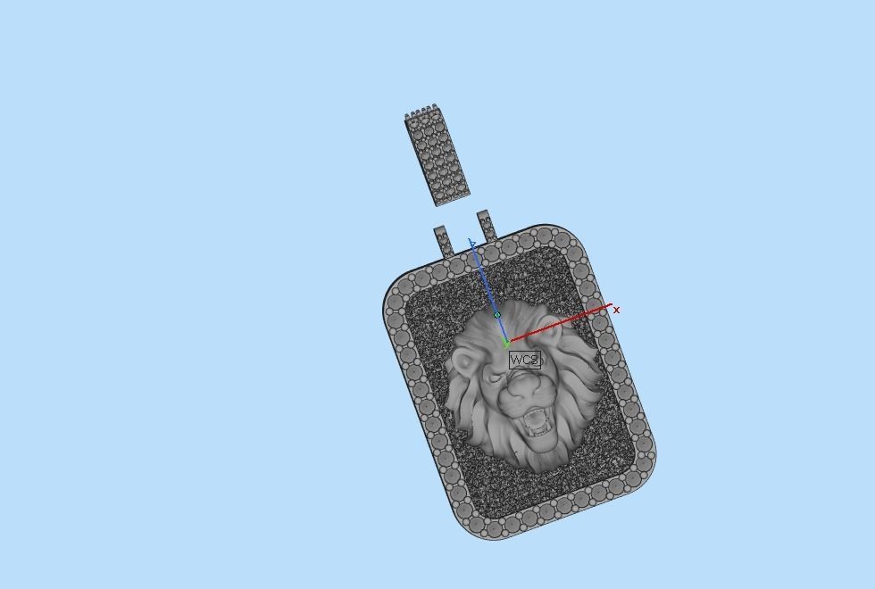 pendant with a lion 3D print model_57
