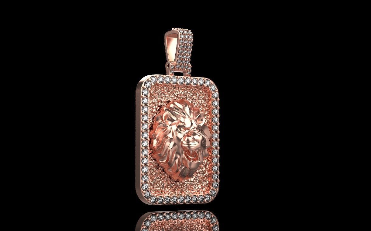 pendant with a lion 3D print model_49