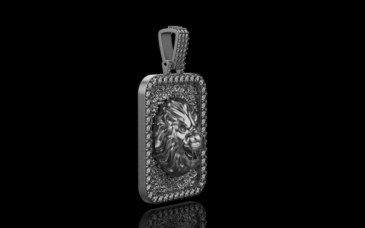 pendant with a lion 3D print model_21