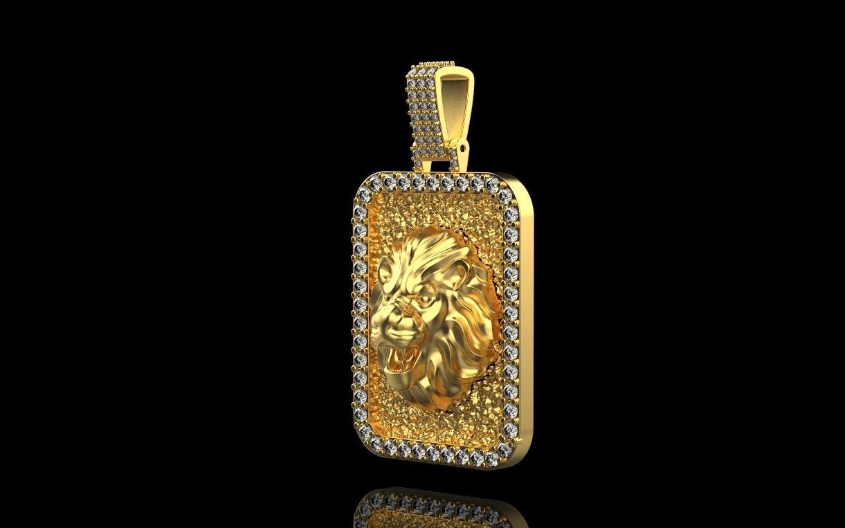 pendant with a lion 3D print model_6