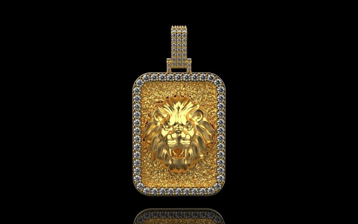 pendant with a lion 3D print model_9
