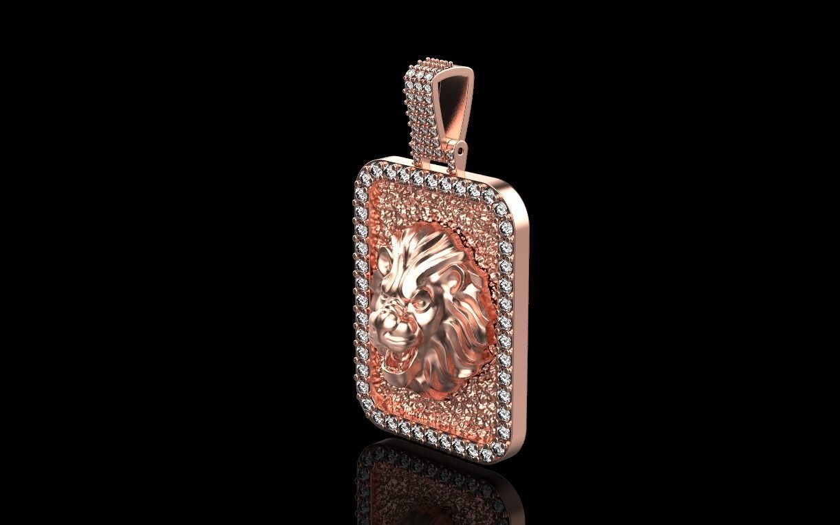 pendant with a lion 3D print model_47