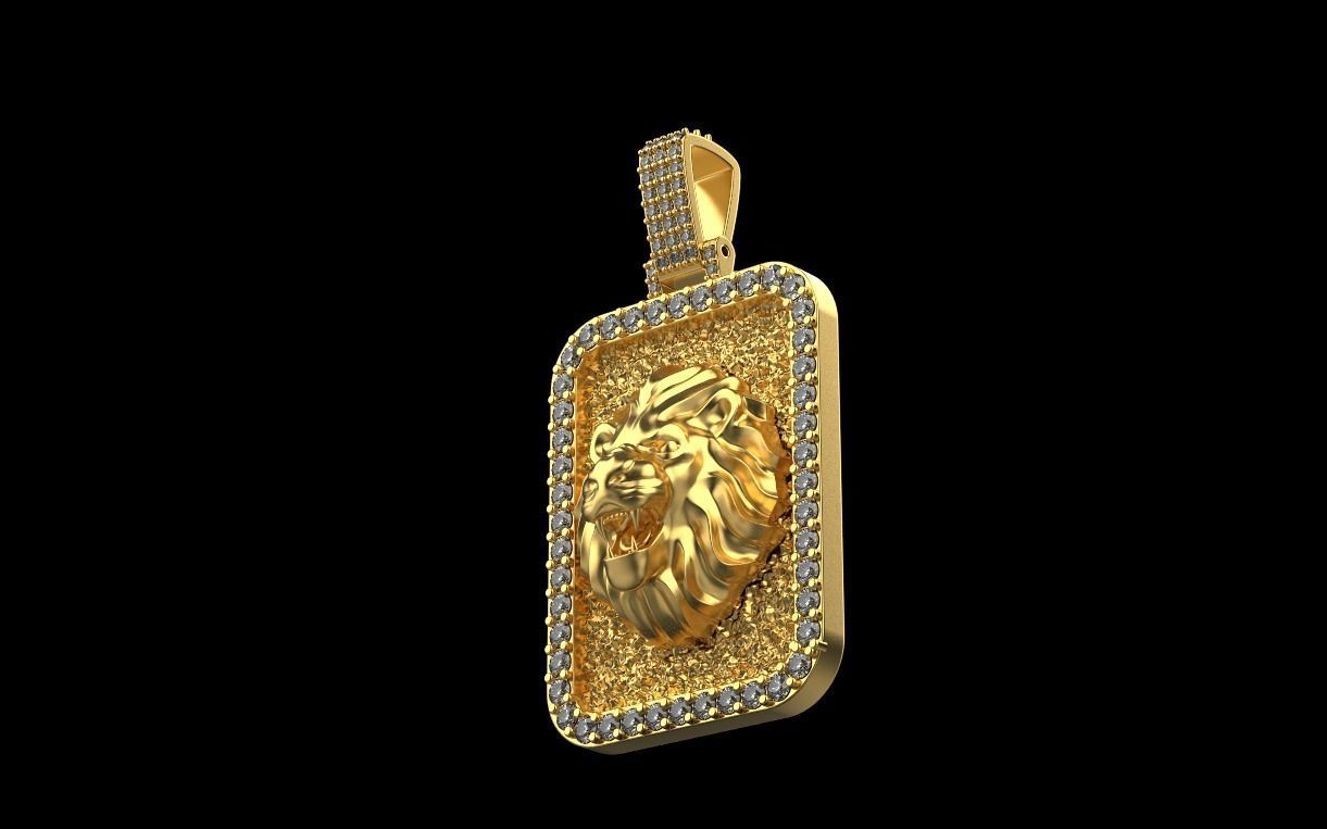 pendant with a lion 3D print model_8