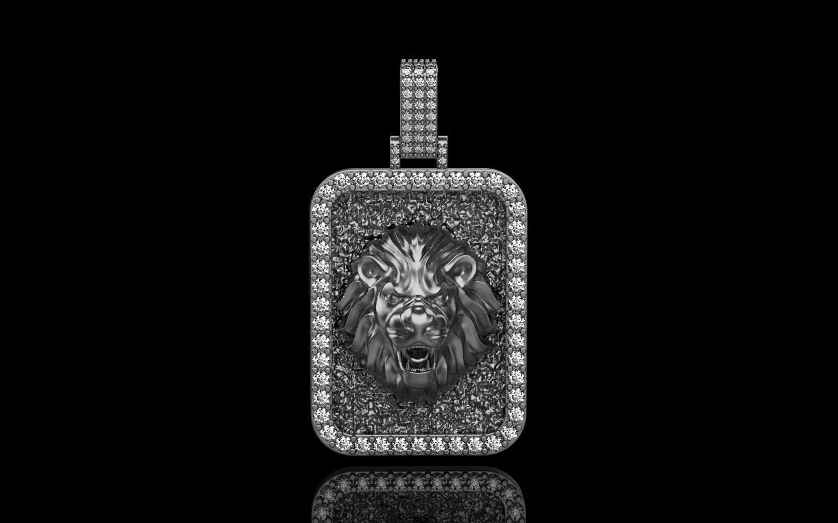 pendant with a lion 3D print model_22