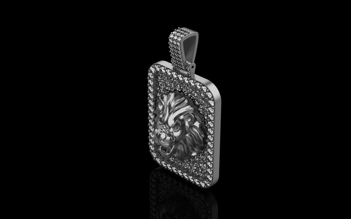 pendant with a lion 3D print model_23