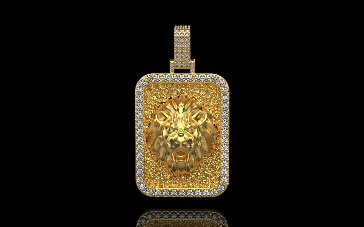 pendant with a lion 3D print model_5