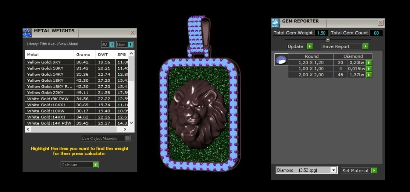 pendant with a lion 3D print model_4