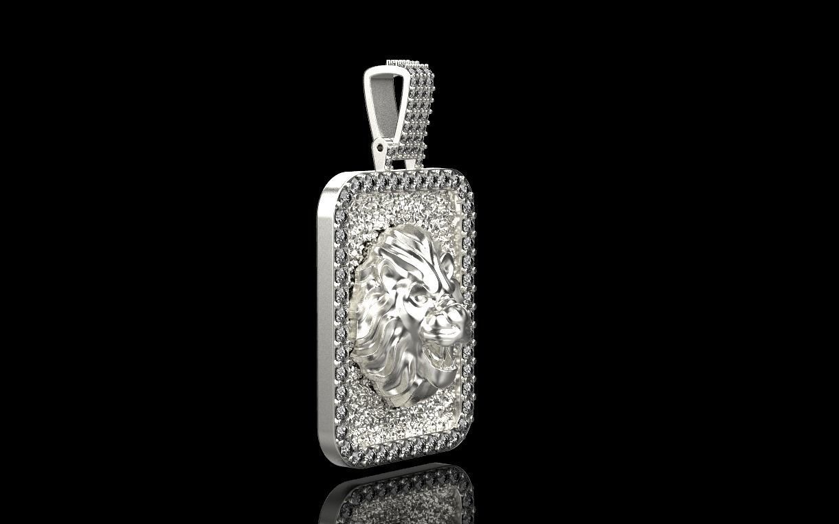 pendant with a lion 3D print model_20