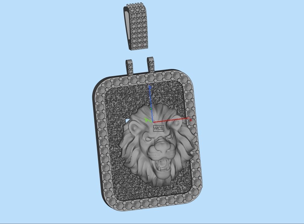 pendant with a lion 3D print model_37