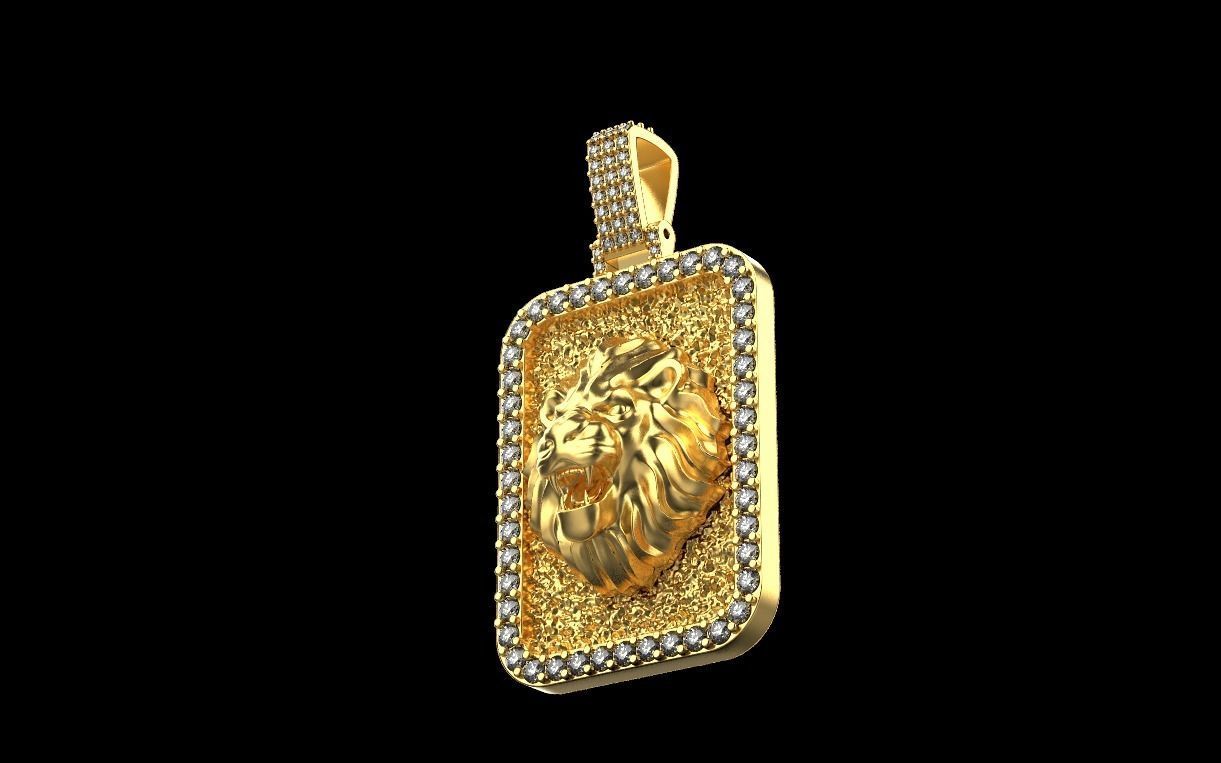 pendant with a lion 3D print model_16