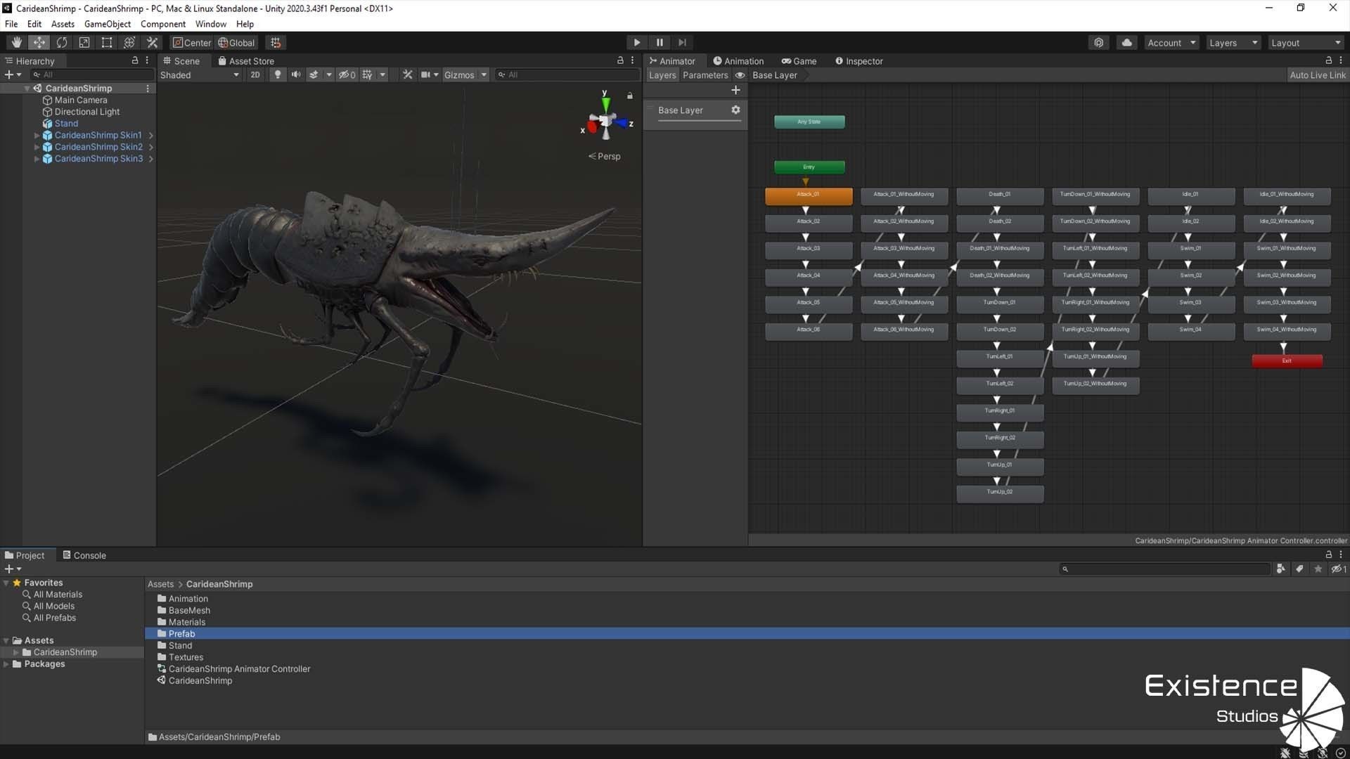 Fish model - Shrimp fish lowpoly - ocean horror - monster fish 1 Low-poly 3D model_9
