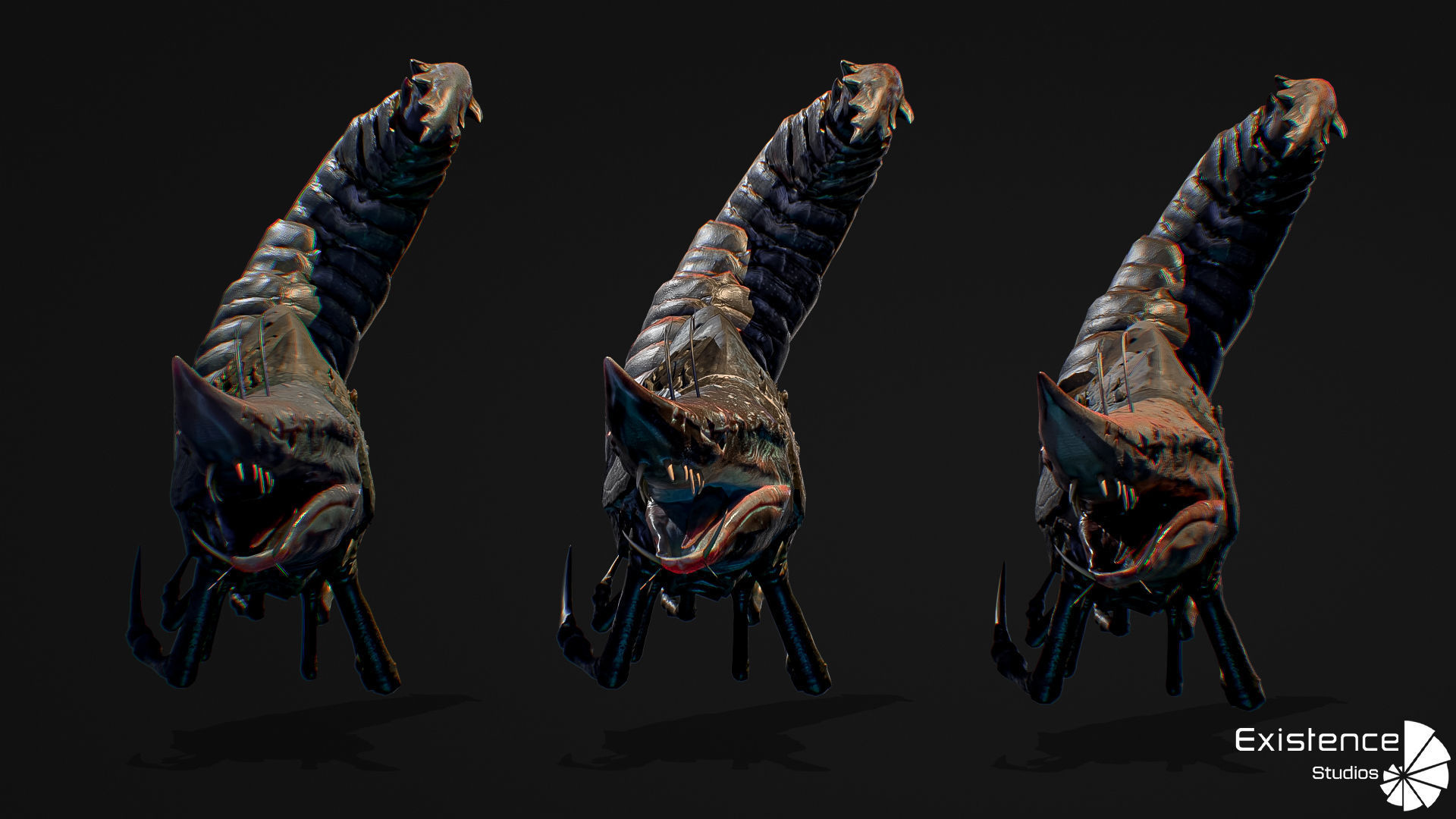 Fish model - Shrimp fish lowpoly - ocean horror - monster fish 1 Low-poly 3D model_8