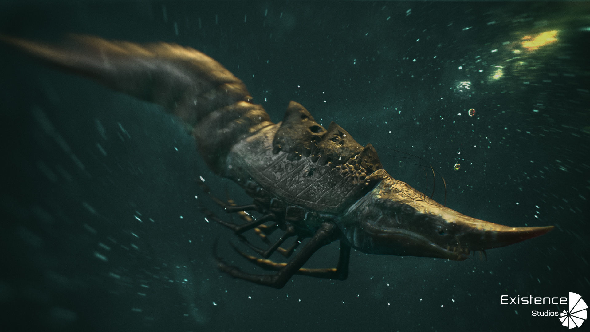 Fish model - Shrimp fish lowpoly - ocean horror - monster fish 1 Low-poly 3D model_3