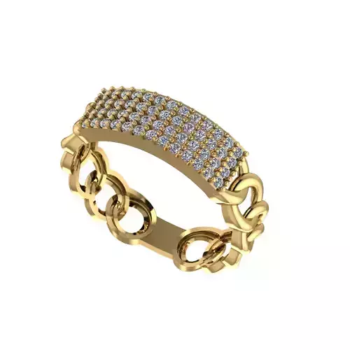 cuban gemstone Wedding Ring  3D print model