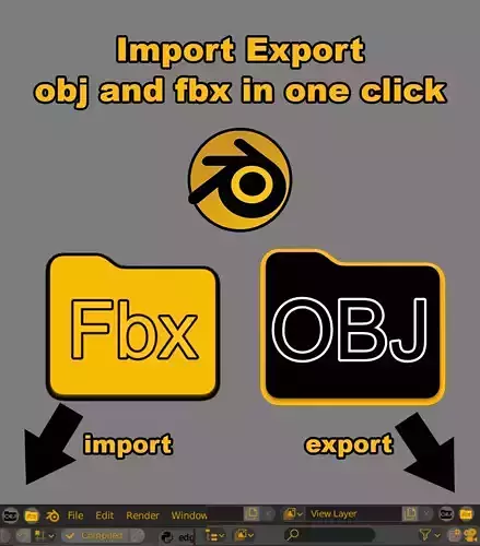 one click fbx and obj import exporter plugin for Blender