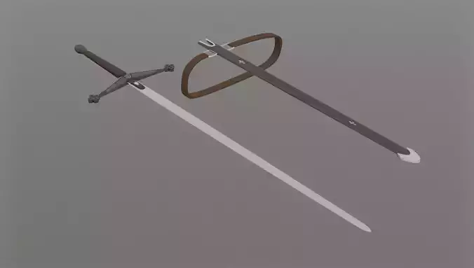 Claymore Irish two-handed swordwith his sheath