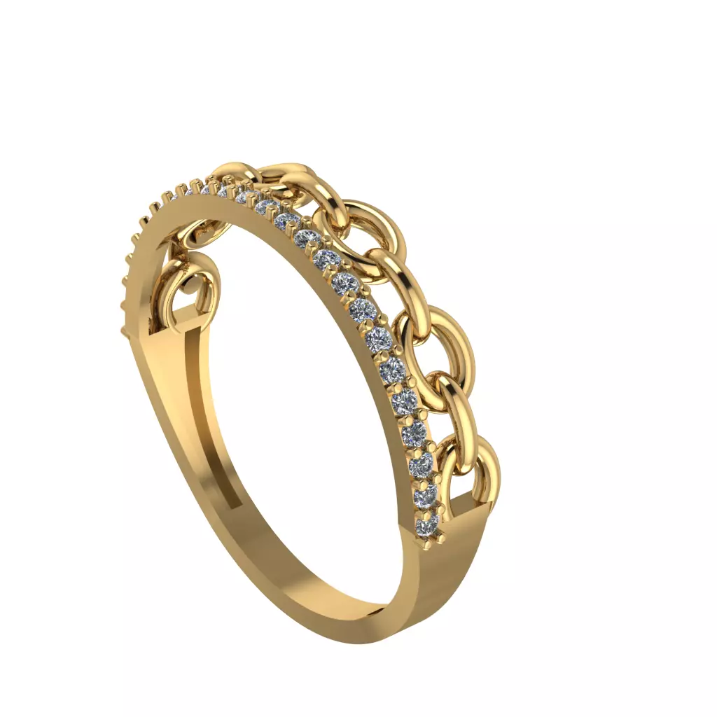 cuban gem Wedding Ring  3D print model_0